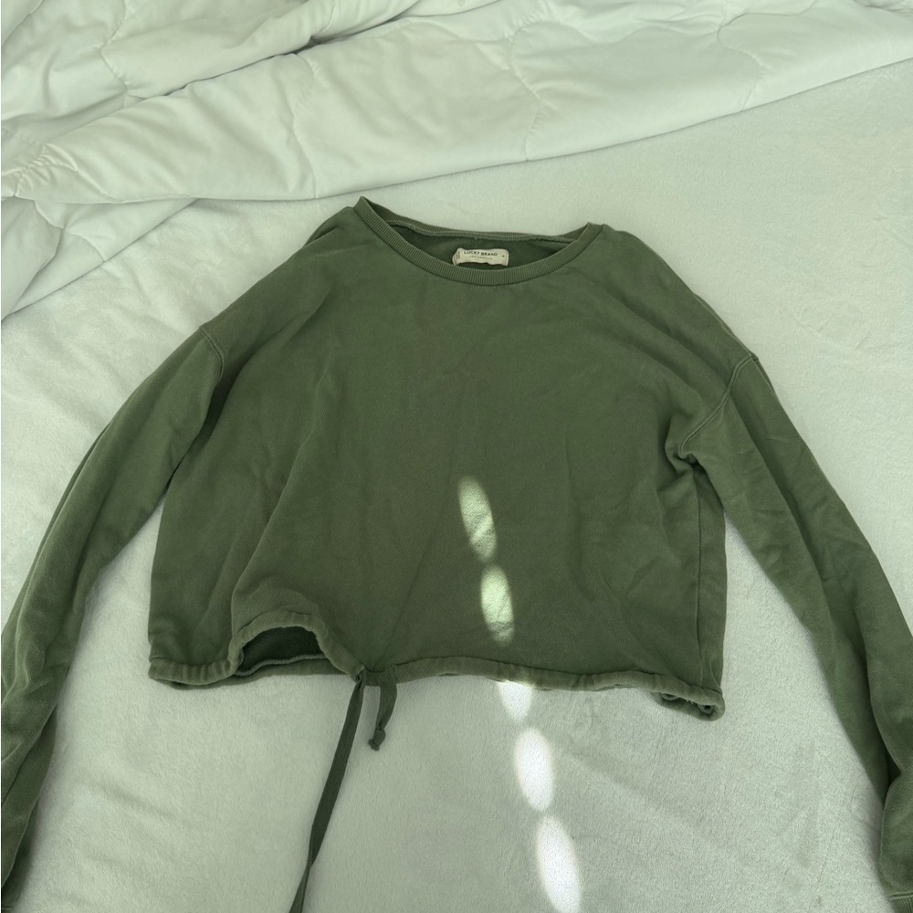 Lucky Brand Military Green Pullover Sweatshirt